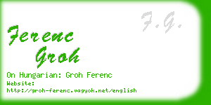 ferenc groh business card